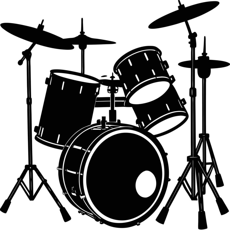 Aesthetic Drum Silhouette for Musicians and Drumming Fans vector
