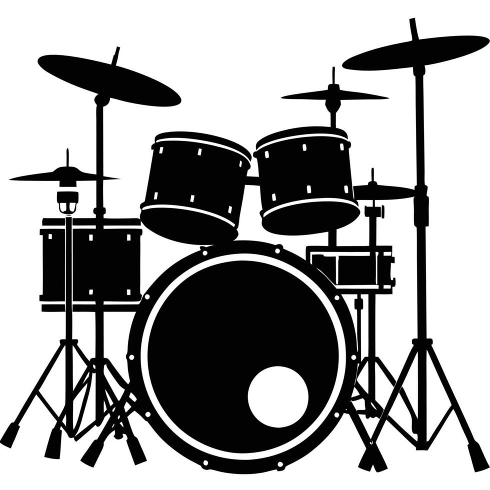 Elegant Drum Silhouette for Stylish Music Designs vector
