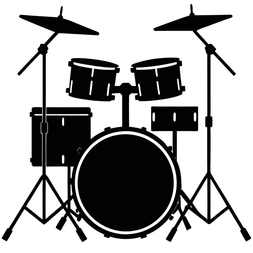 Minimalist Drum Silhouette for Creative Music Projects vector