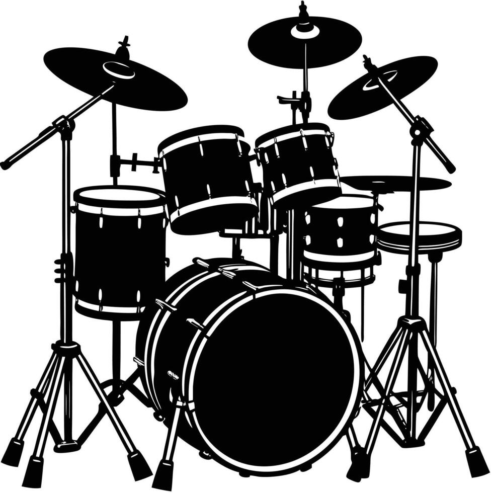 Artistic Drum Silhouette for Rhythm and Beat Enthusiasts vector