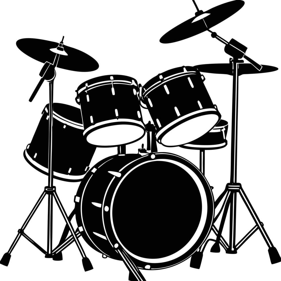 Perfect Drum Silhouette for Music-Themed Designs vector