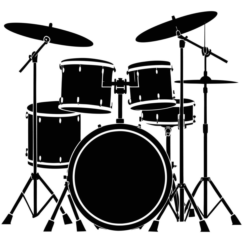 Stunning Drum Silhouette Design for Music Lovers vector