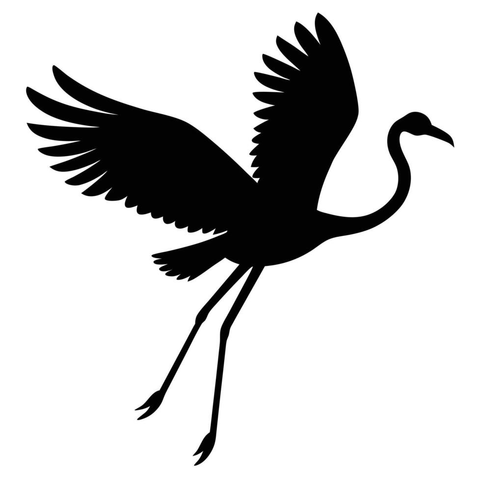 Artistic Flamingo Flying Silhouette for Posters, Prints, and Decor vector