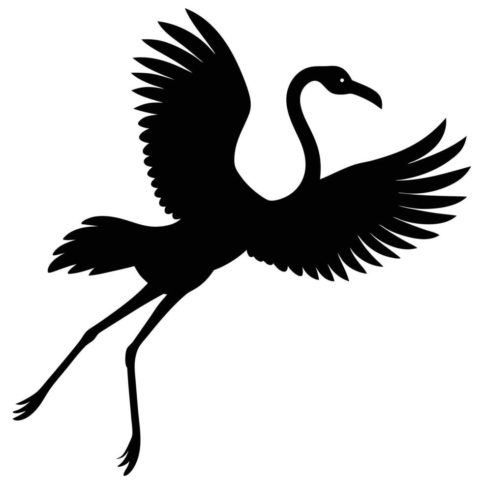 Majestic Flamingo Flying Silhouette for Logo and Branding Concepts vector