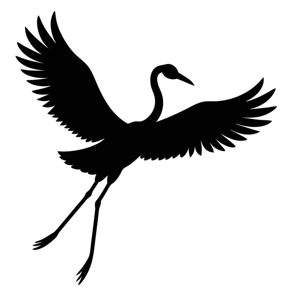 Exotic Flamingo Flying Silhouette for Elegant Wildlife Illustrations vector