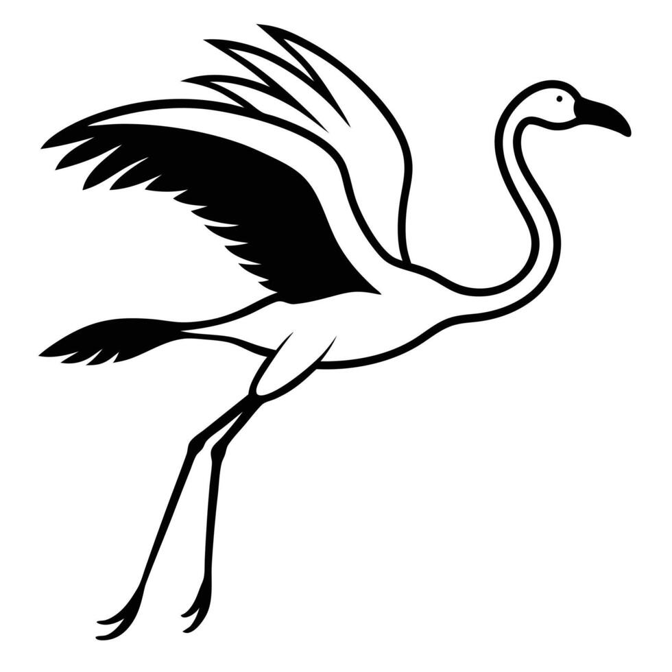 Iconic Flamingo Flying Silhouette for Bird and Nature Enthusiasts vector