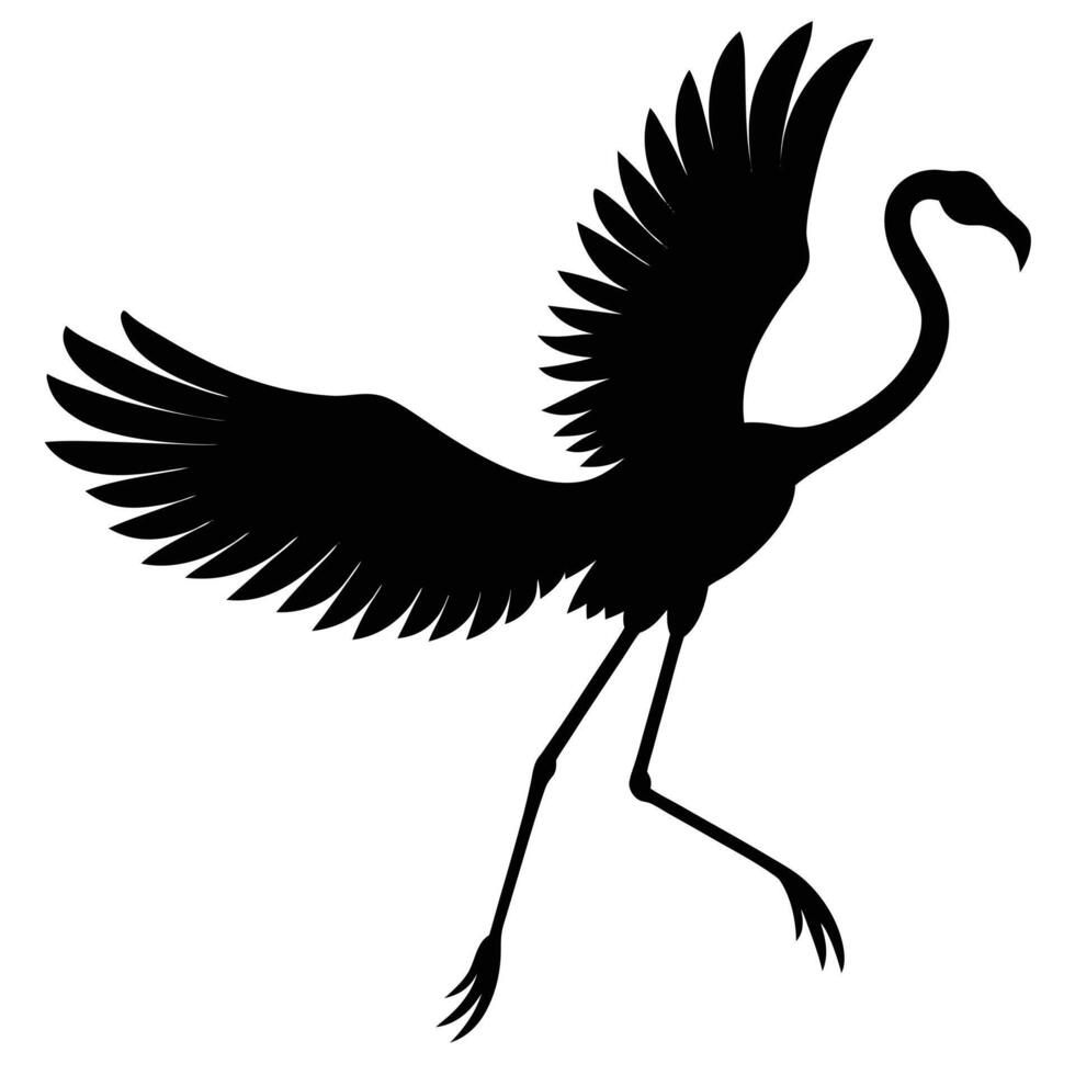 Scenic Flamingo Flying Silhouette for Coastal and Wetland Themes vector