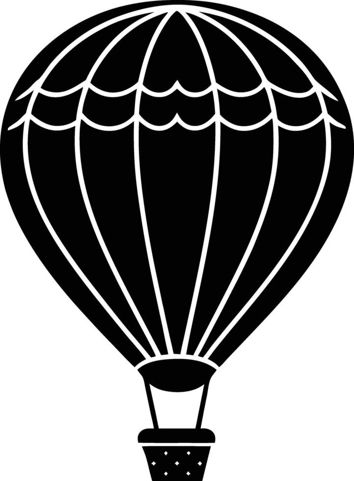 Vintage Hot Air Balloon Silhouette for Classic Travel Illustrations vector
