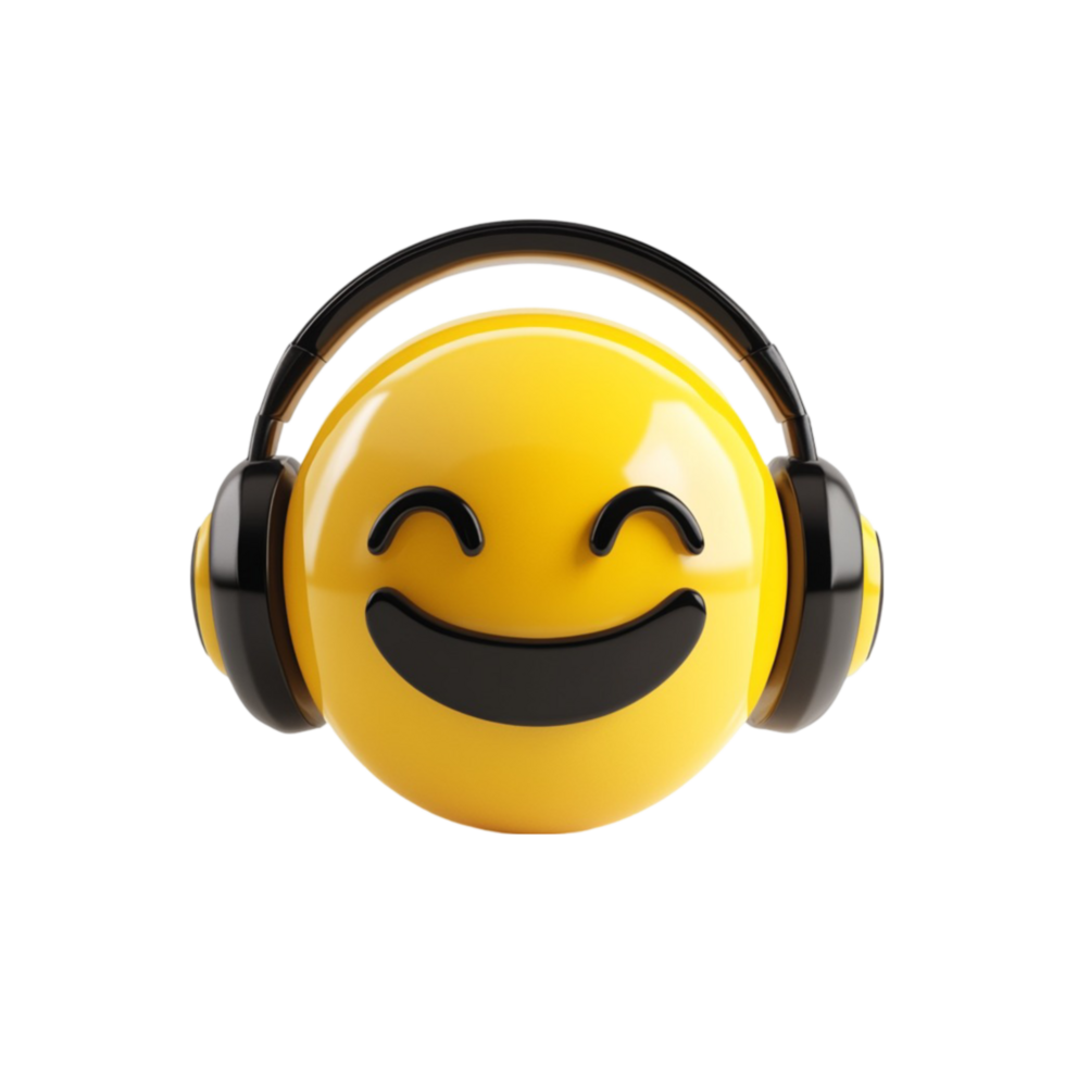 Emoji Face with Headphones png