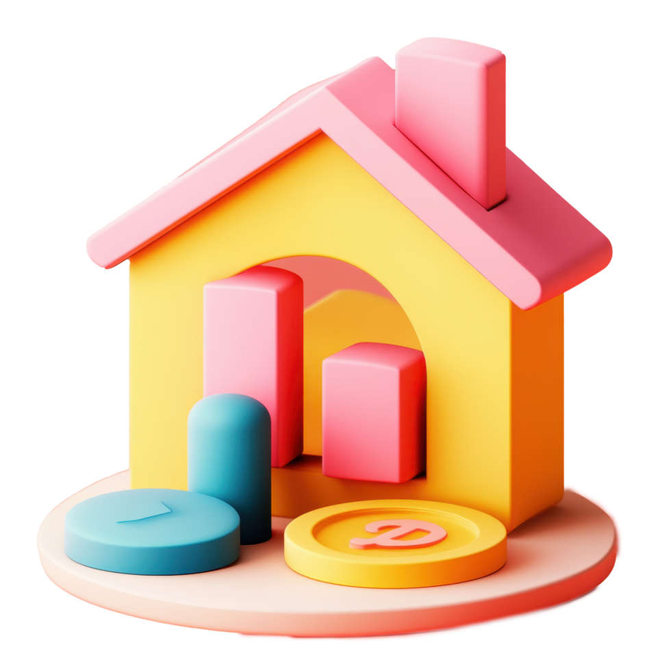Colorful House Illustrates Financial Growth And Investment png
