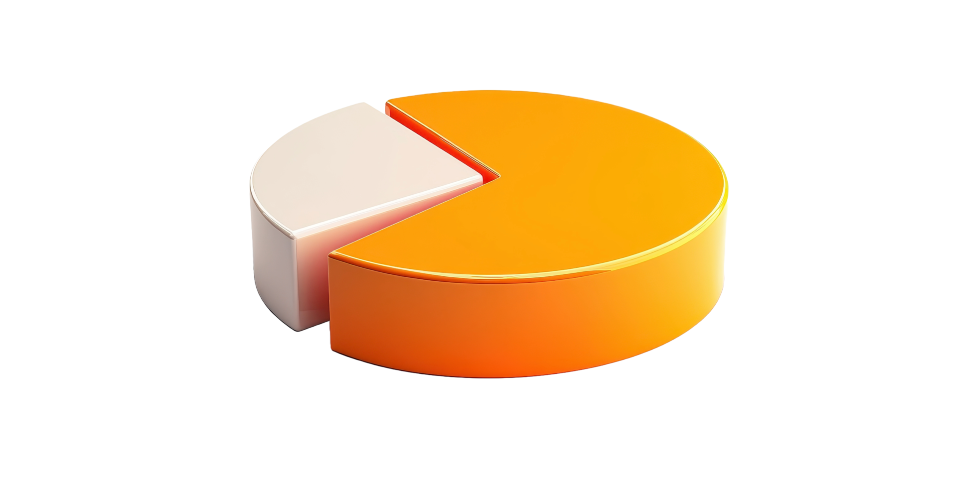 Three dimensional pie chart showing data division png