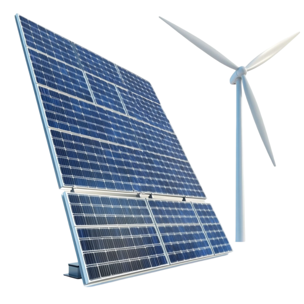Solar Panel with Windmill for Sustainable Energy png