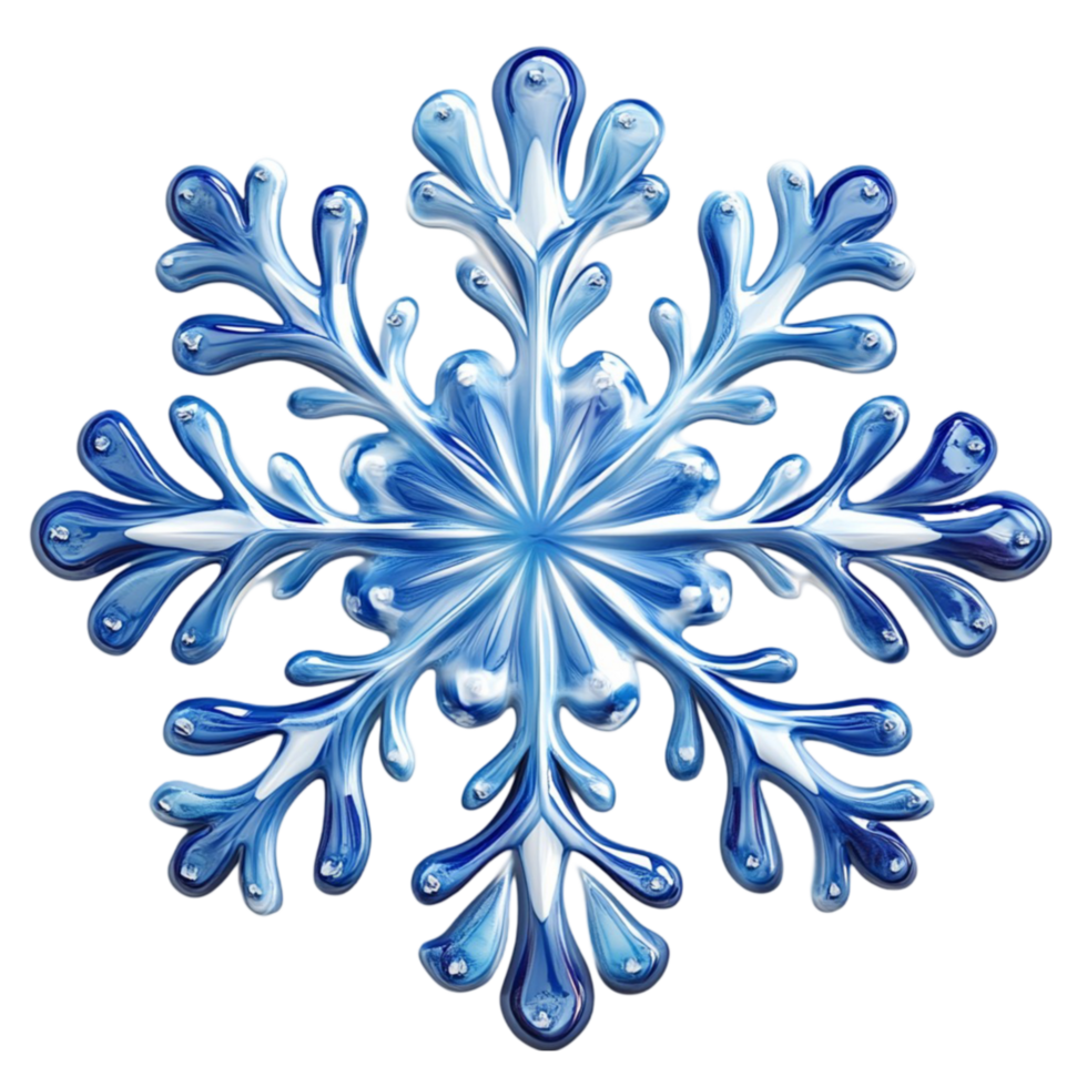 Blue Snowflake with Intricate Design png