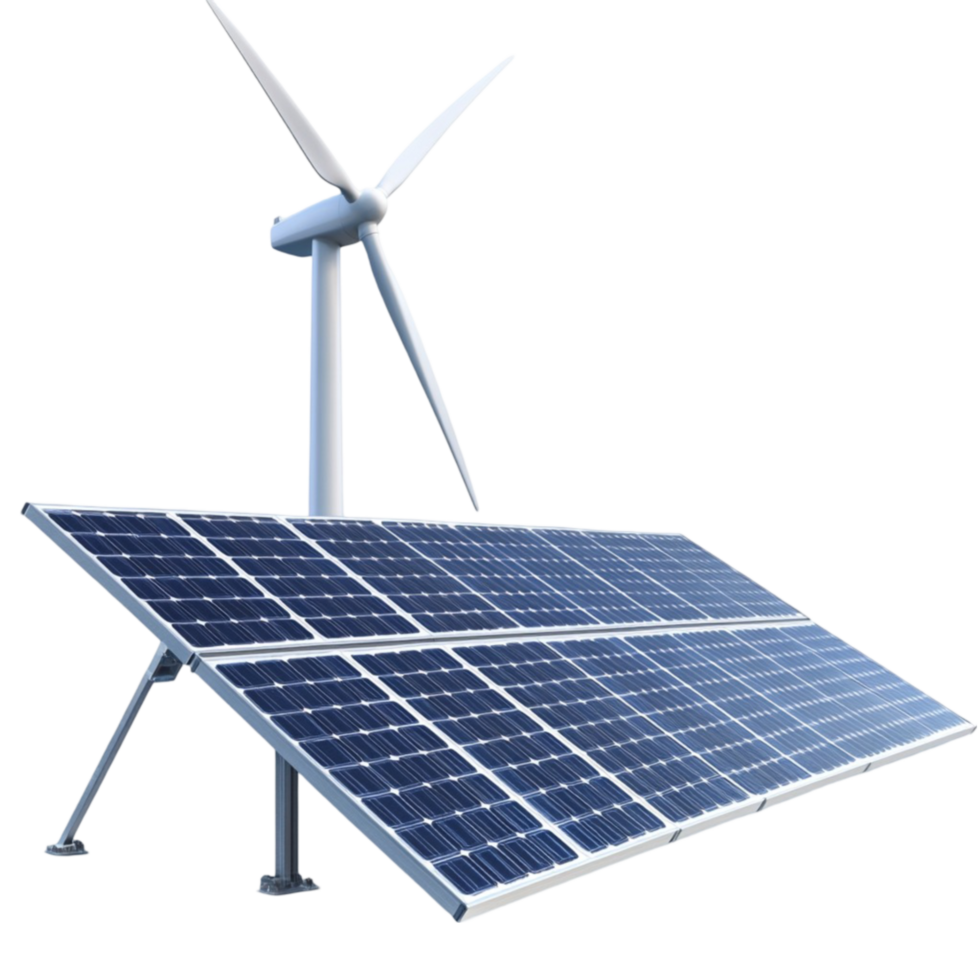 Solar Panel with Wind Turbine for Renewable Energy png