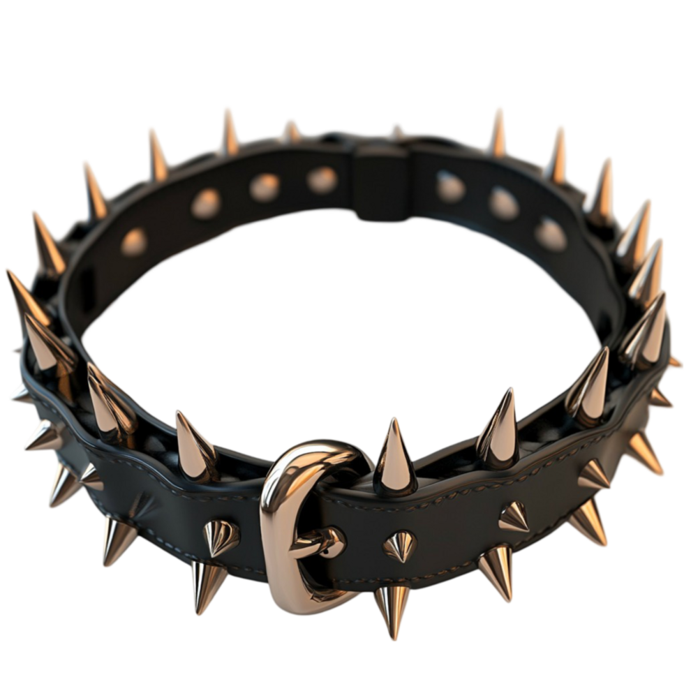 Black Leather Spiked Collar png