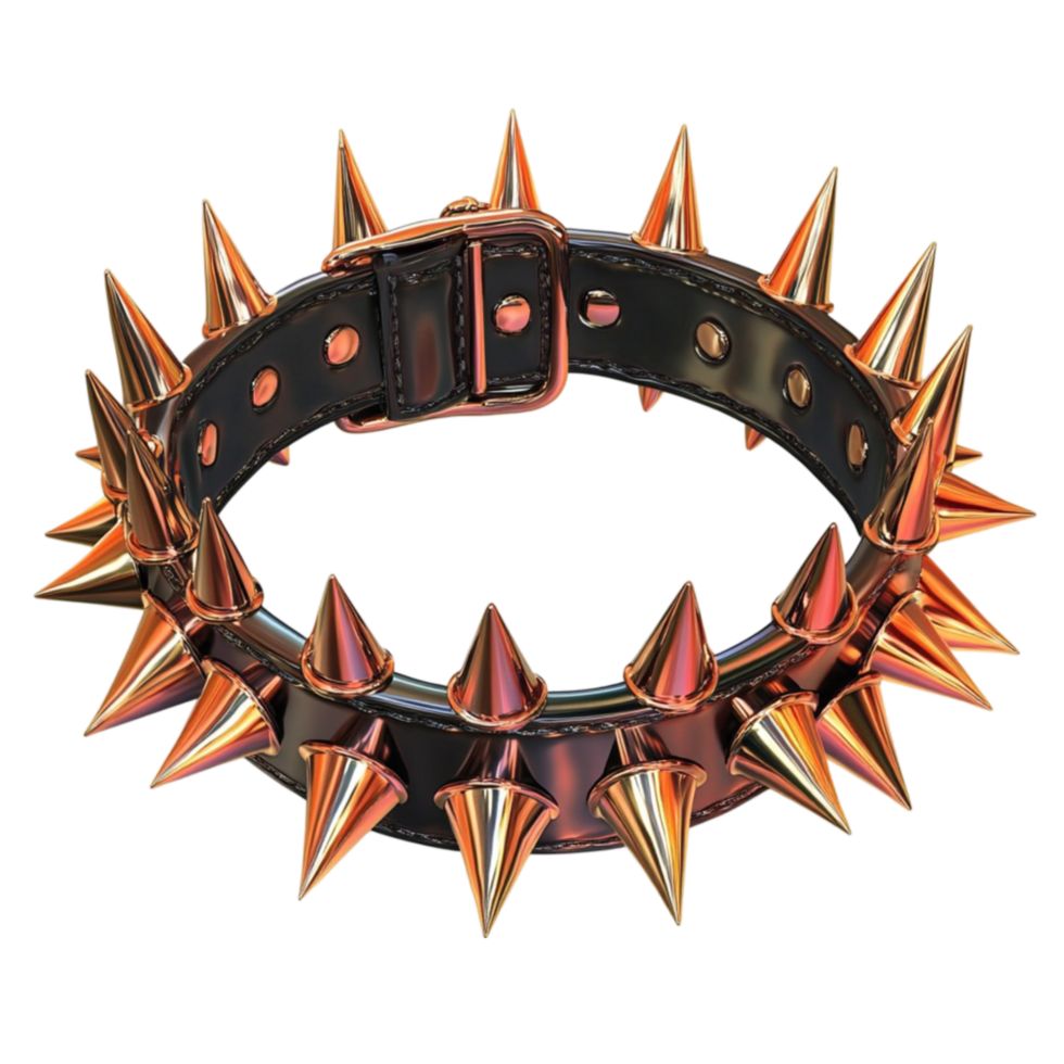 Orange Spiked Collar Accessory png