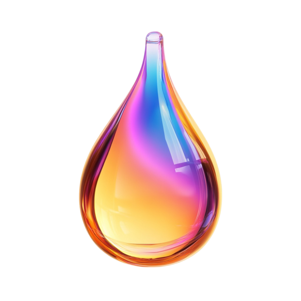 Vivid Gradient Iridescent Teardrop png