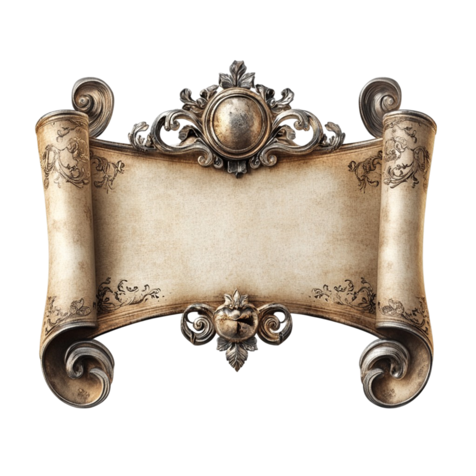 Antique Scroll with Ornamental Frame png