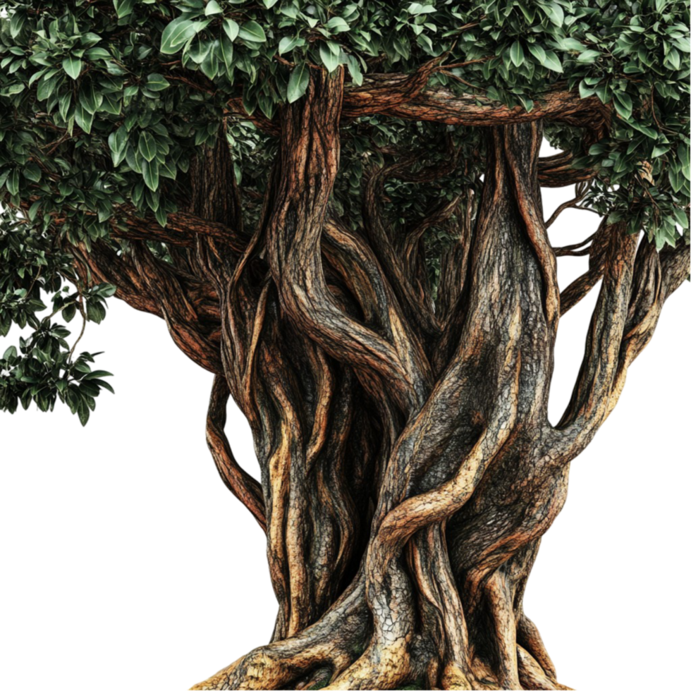 Large Ancient Banyan Tree with Aerial Roots png
