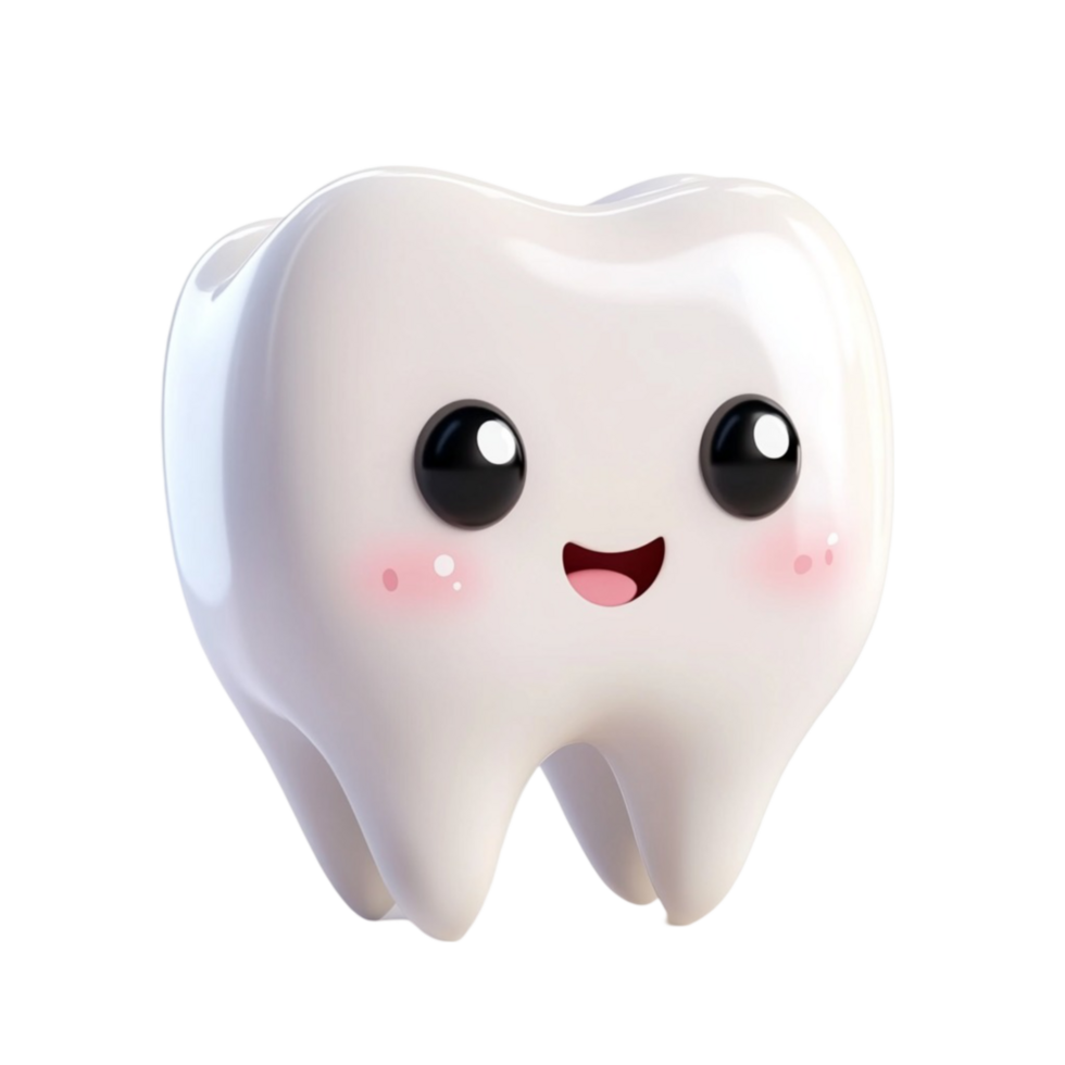 Happy Tooth Mascot with Adorable Expression png