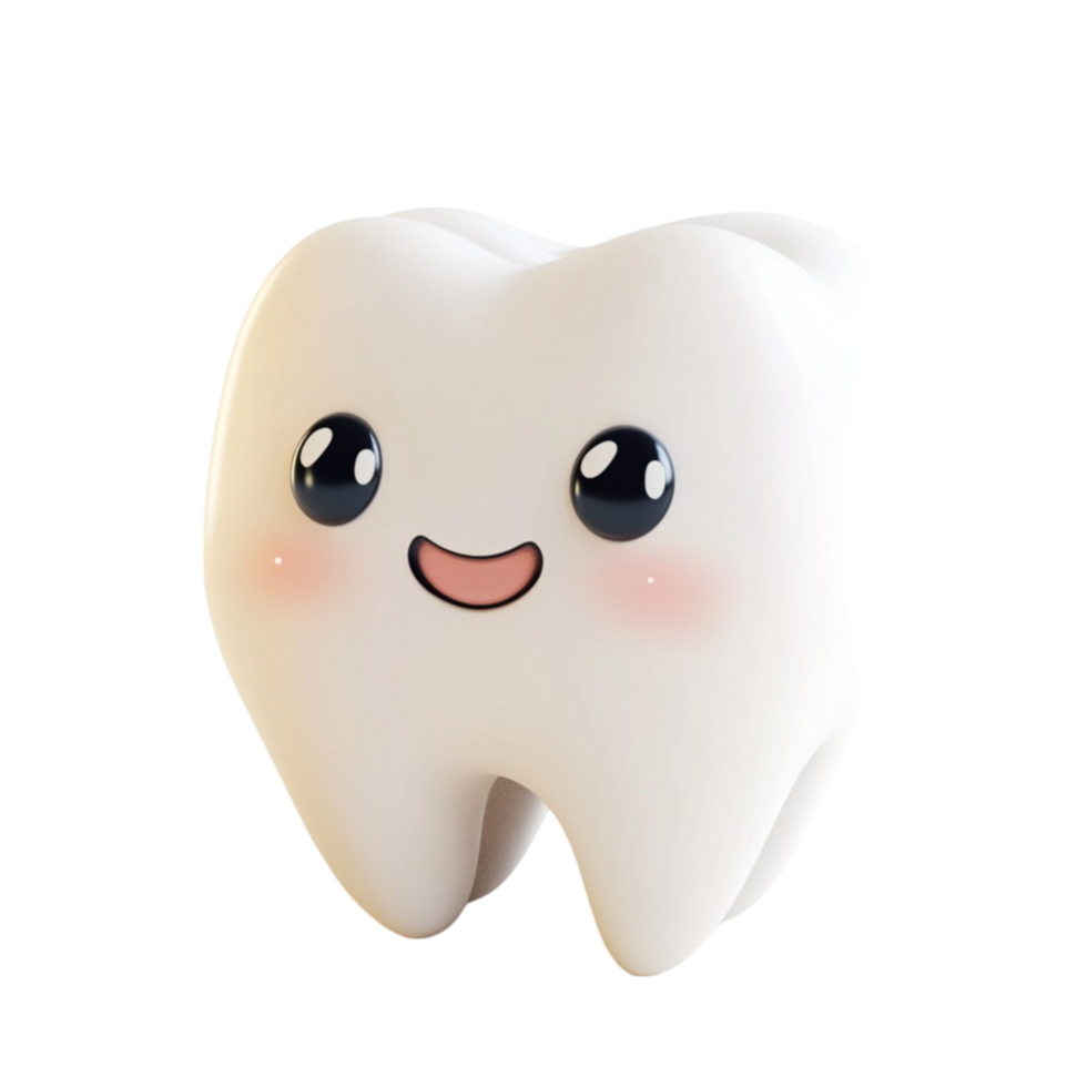 Happy Smiling Tooth Character with Cute Face png