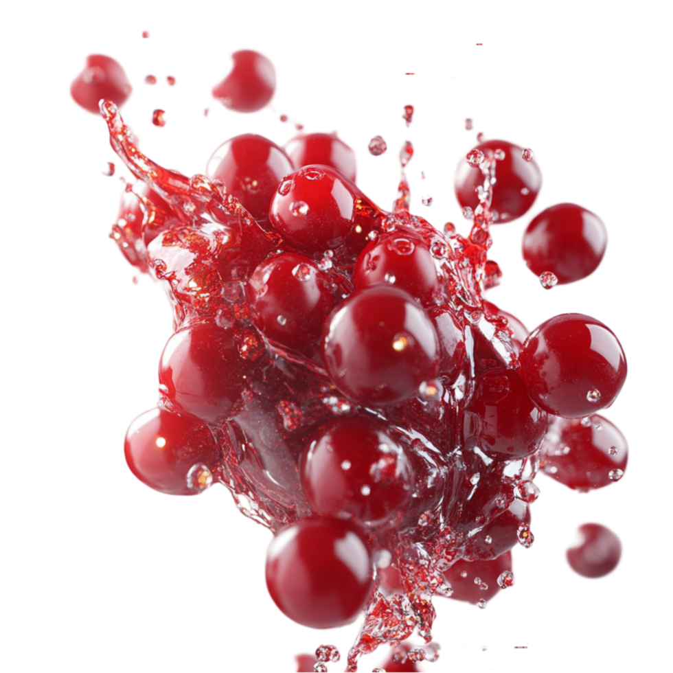 Explosion of Red Liquid Drops in 3D png