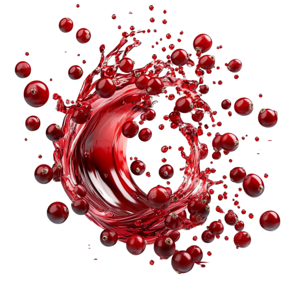 Dynamic Red Liquid Splash in 3D Art png