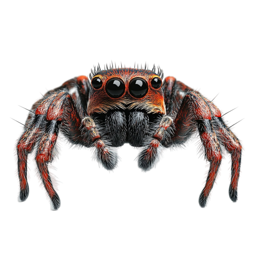 Realistic 3D Jumping Spider with Furry Body png