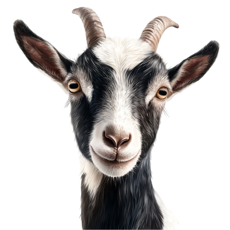 Black Goat Head Close-Up Portrait png