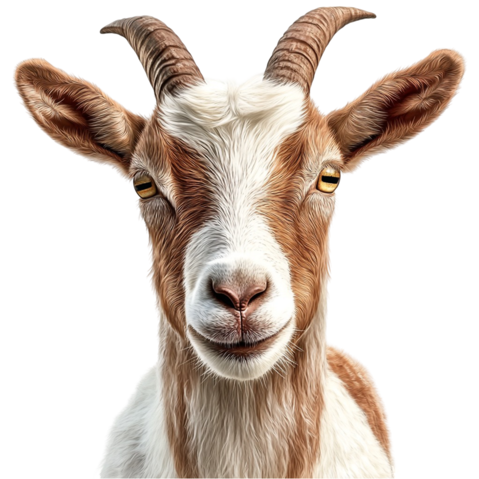 Goat Face Close-Up with Curious Expression png