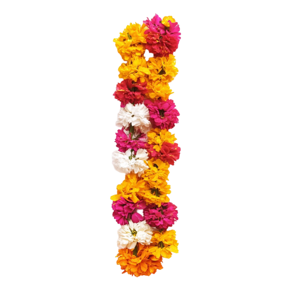 Letter I Made of Flowers png