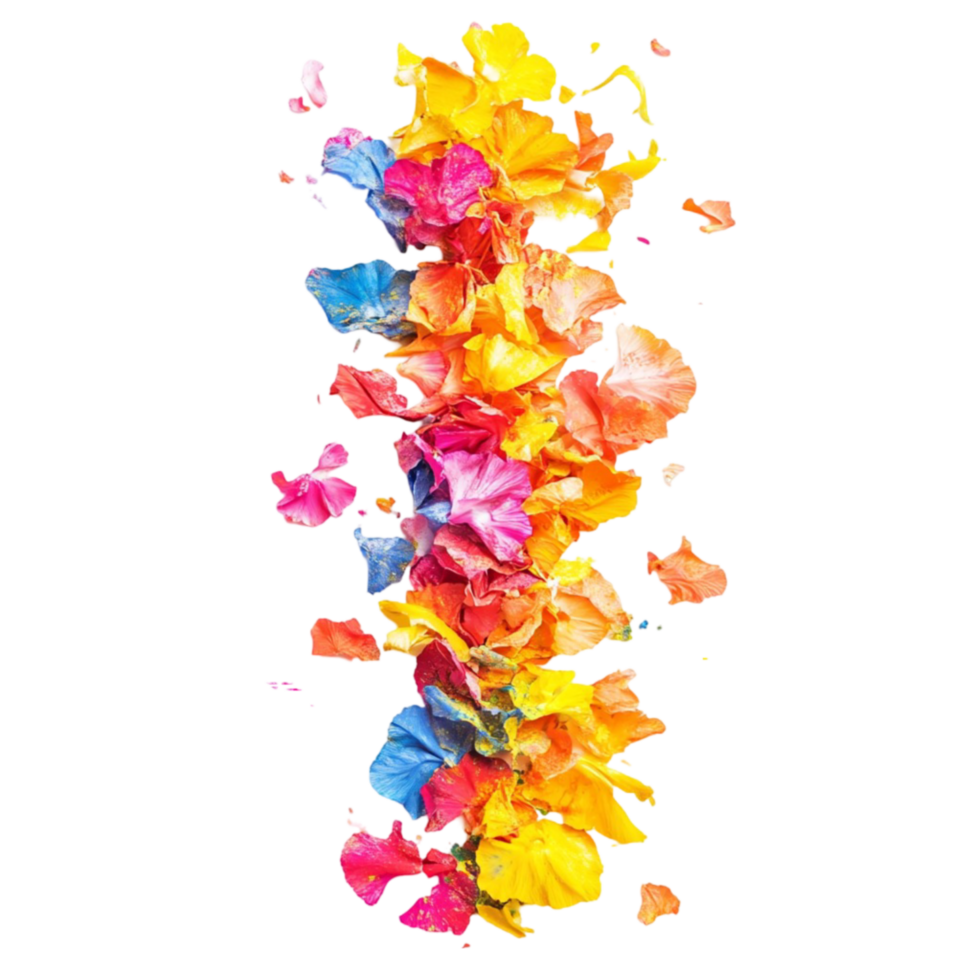 Colorful Flowers Falling from the Sky png