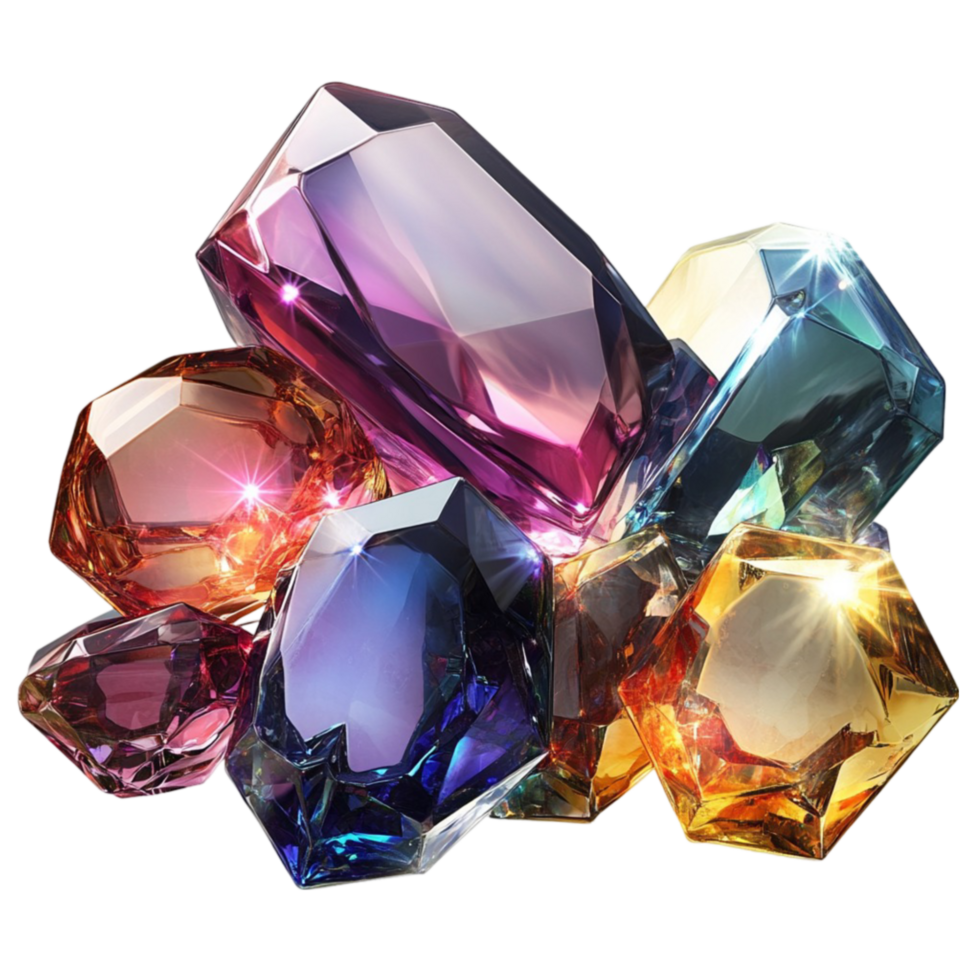 Collection of Vibrant Gems png