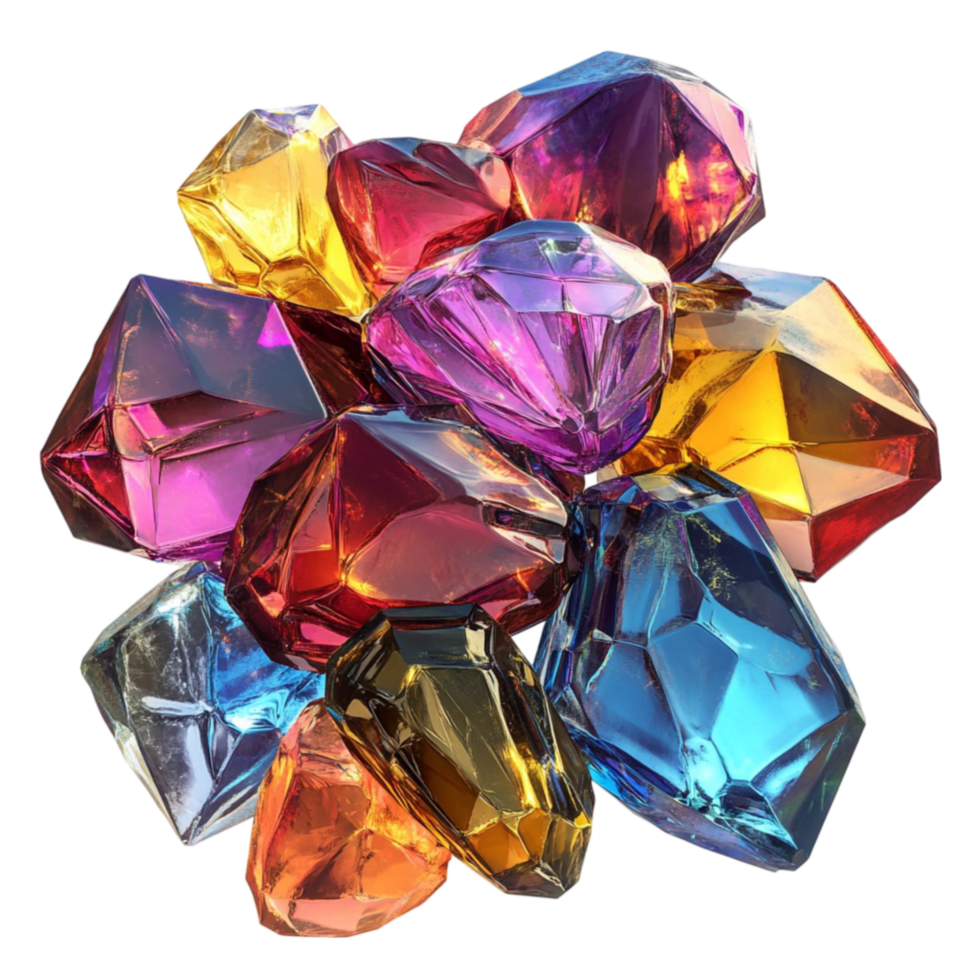 Bunch of Colorful Gems png