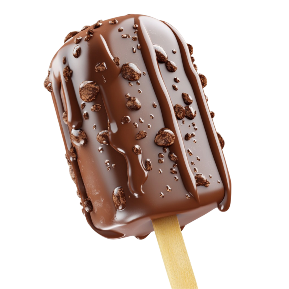 Chocolate Ice Cream Bar with Almonds png