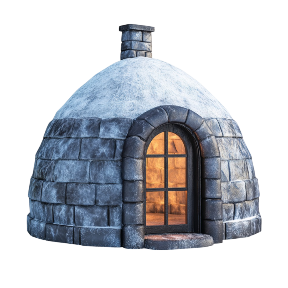 Igloo with a Round Dome and Small Chimney png