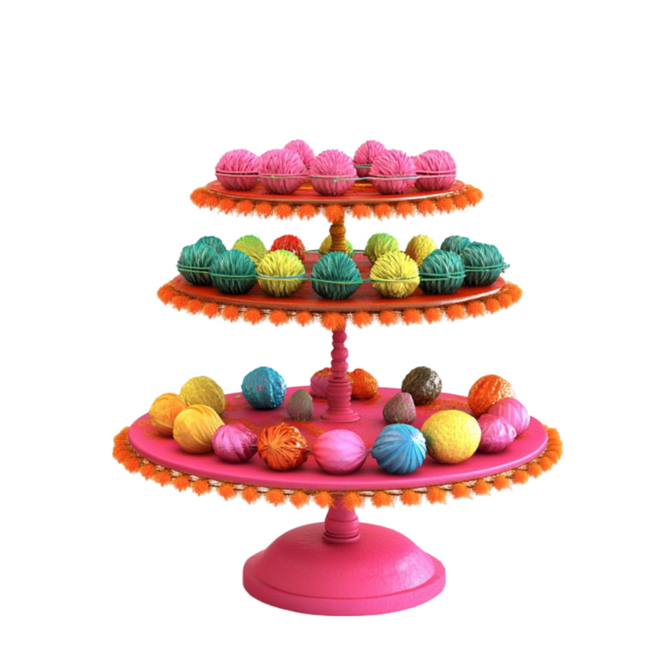 Cake Stand with Colorful Candies png