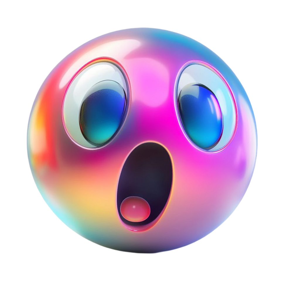 Shocked Emoji with a Shiny Gradient Look png