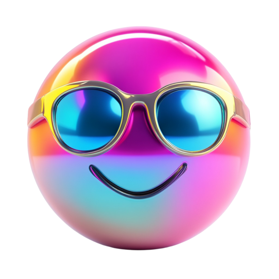 Cool Sunglasses Emoji with a Gradient Glossy Look png