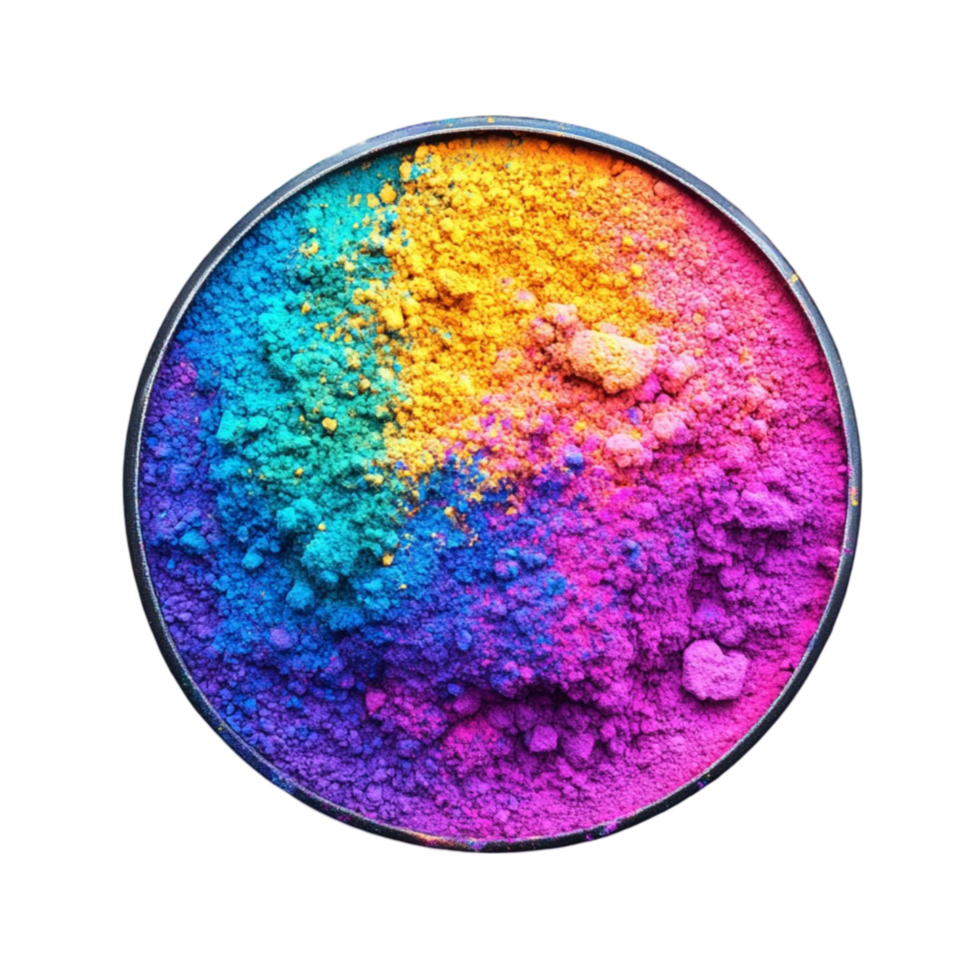 Round Container with Colorful Powder png