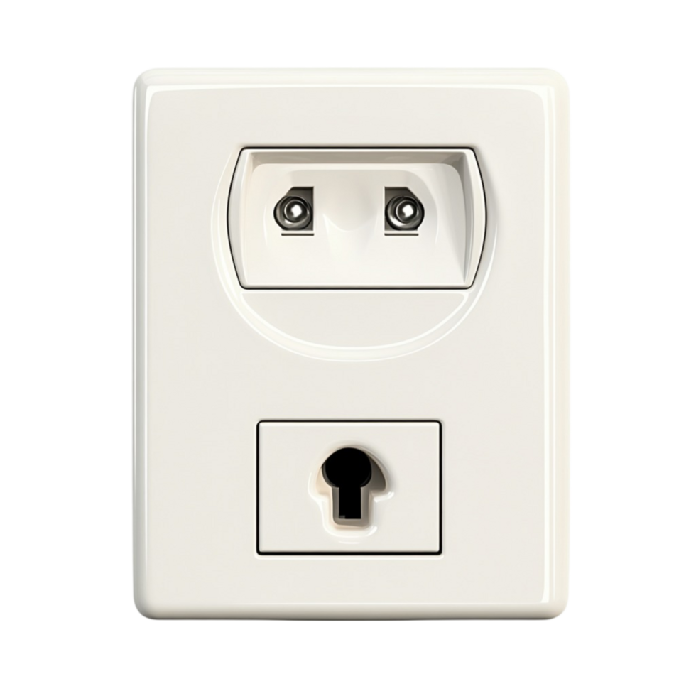 White Electrical Outlet with Keyhole png