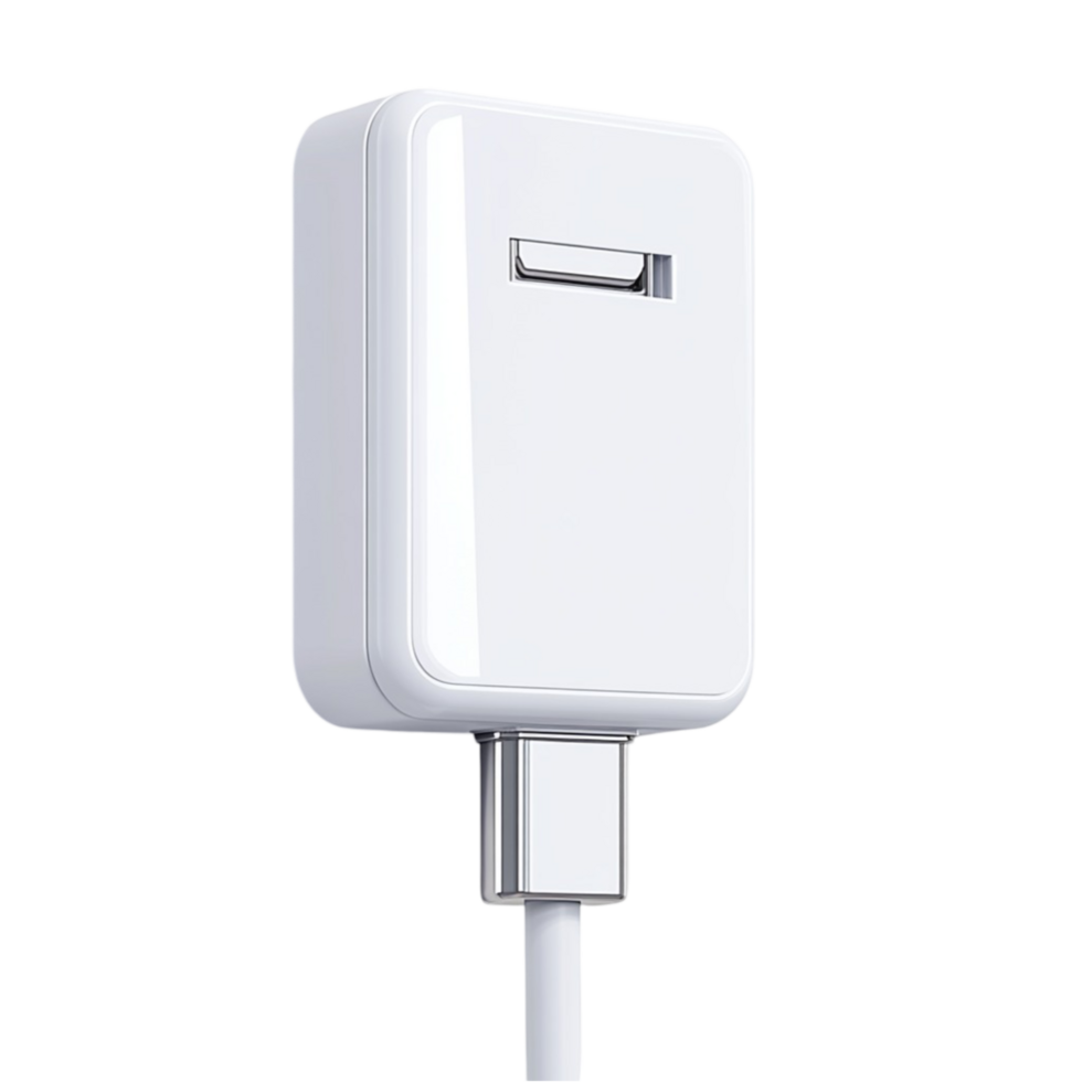 White USB Charger with Cable png