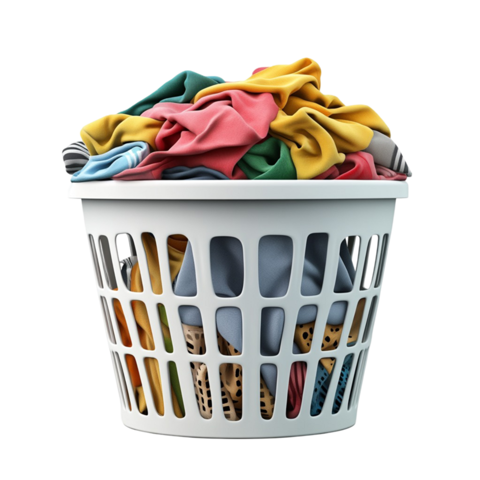 Laundry Basket with Clothes png