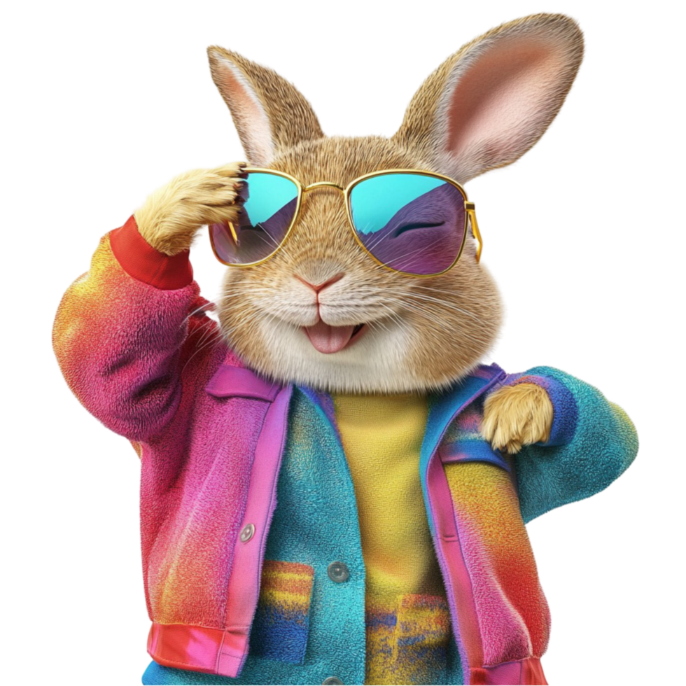 Cool Bunny in a Stylish Jacket png