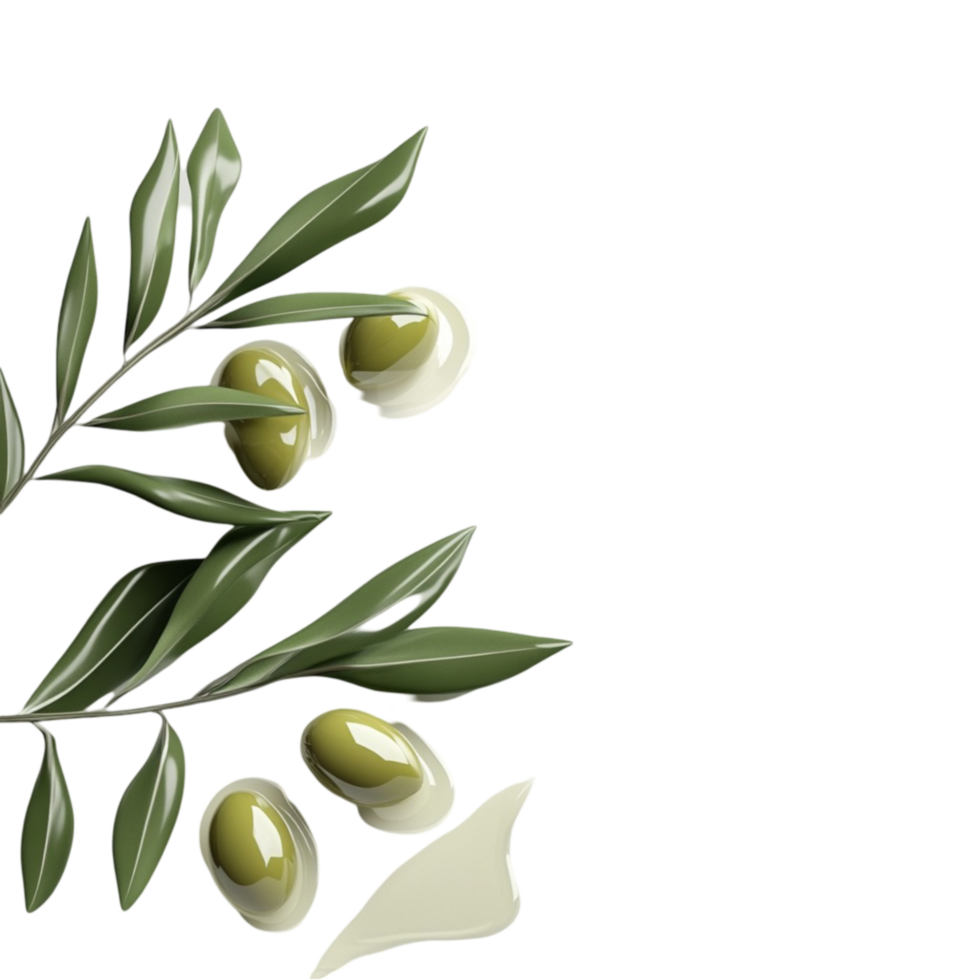Olive Branch with Green Leaves and Ripe Olives png