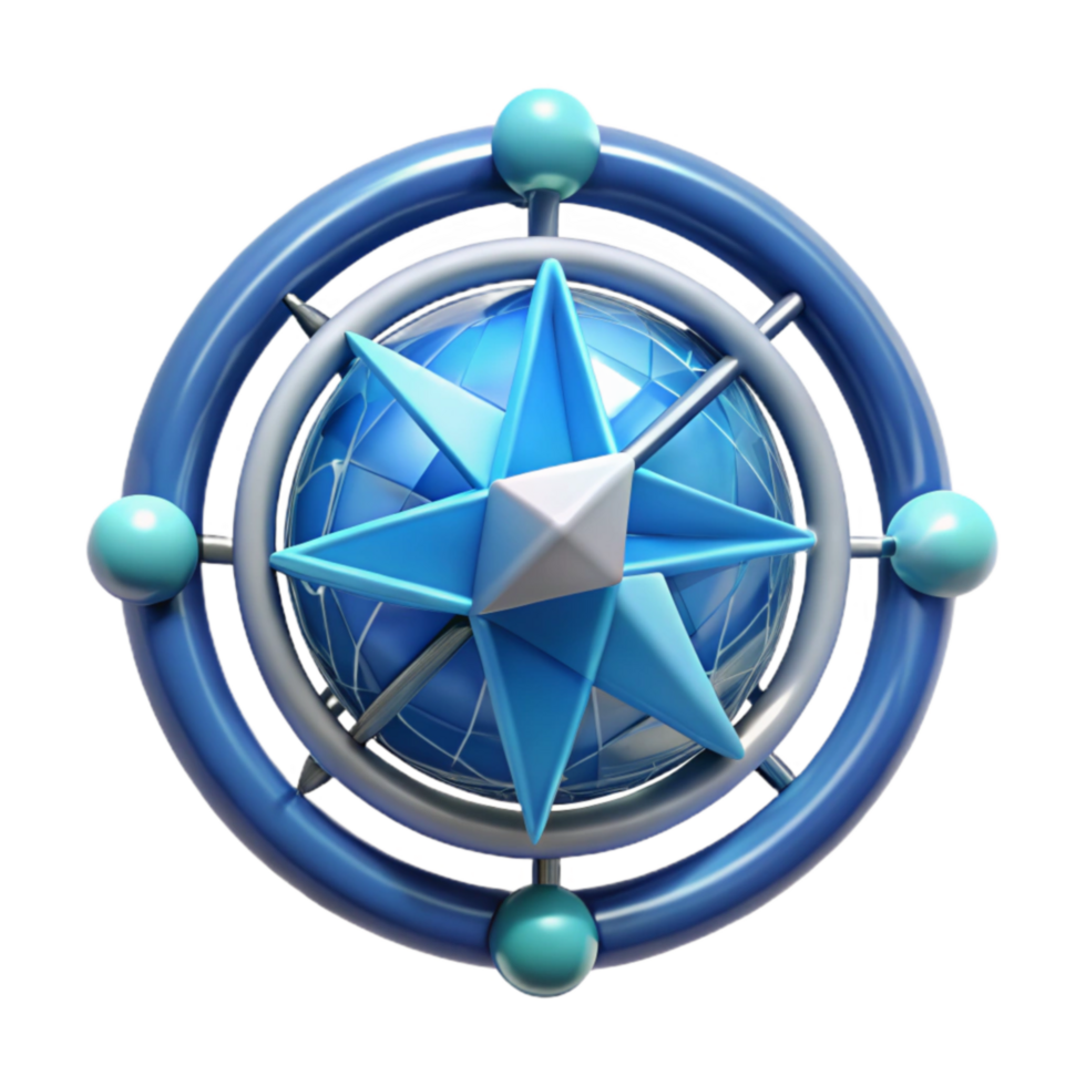 Global Navigation 3D Compass Rose Design png