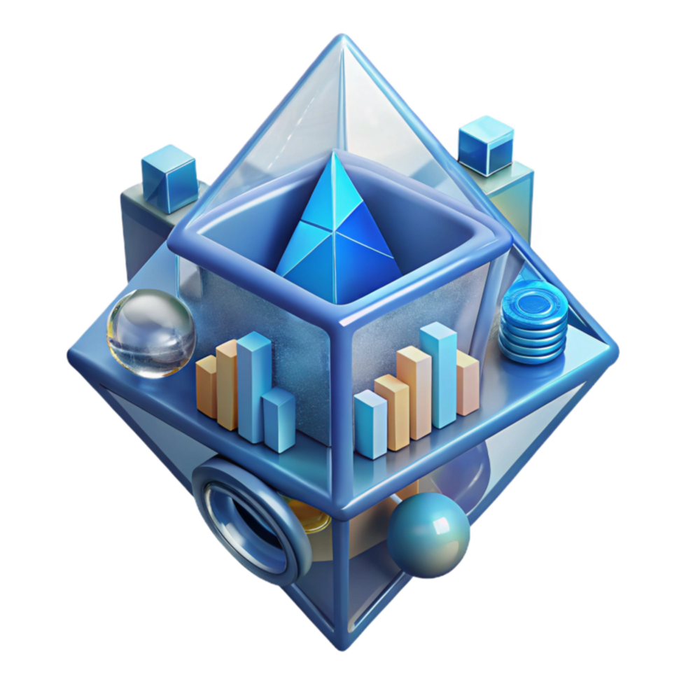 Data Visualization Abstract 3D Geometric Structure png