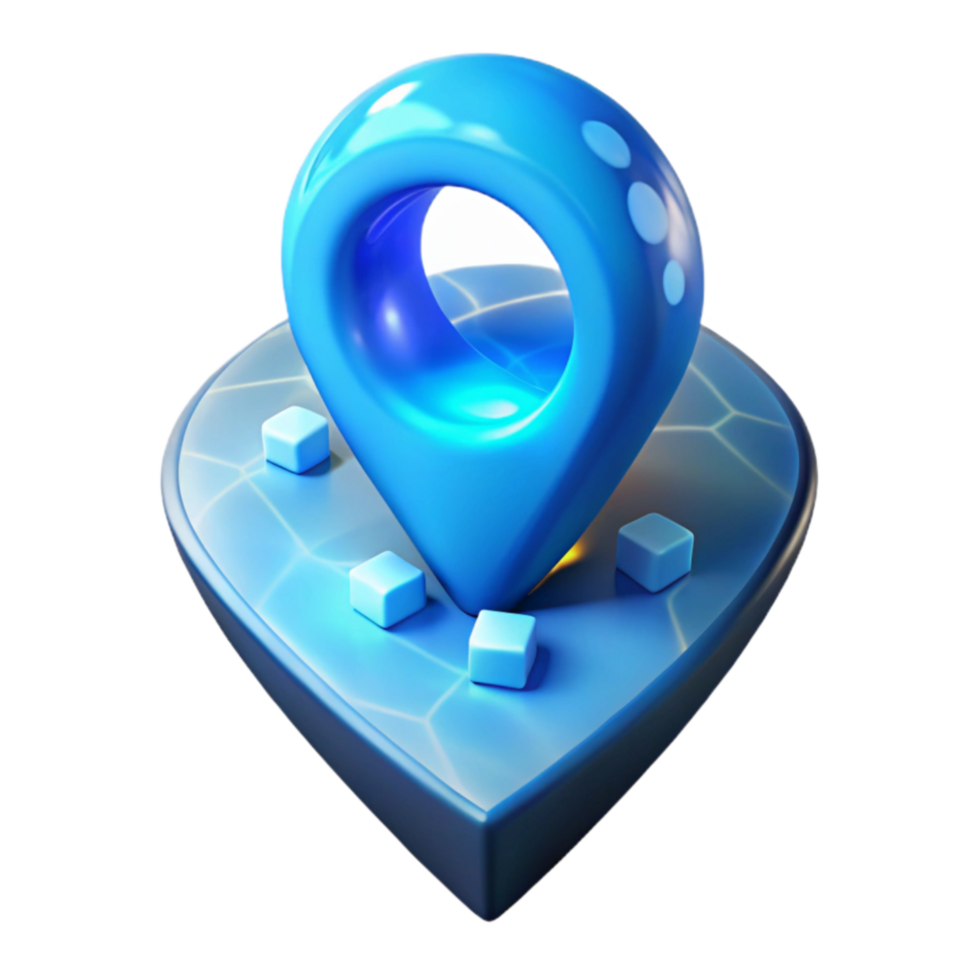 3D Location Pointer Navigation App Icon Design png