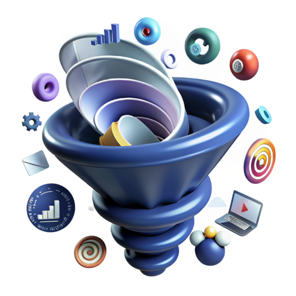 Data Funnel Visualizing Conversion Metrics png