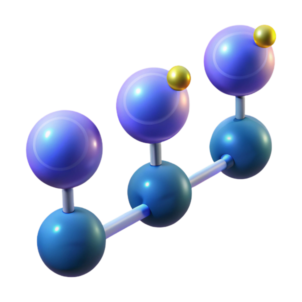 3D Model of Molecular Structure Atoms, Bonds, and Connections png